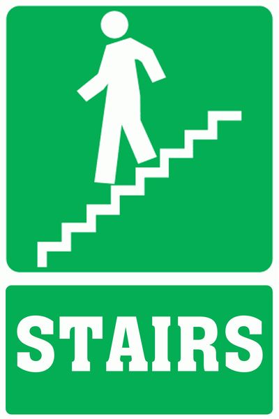Stairs Going Up And Stairs Going Down 15x20cm Sign-4 Pack.