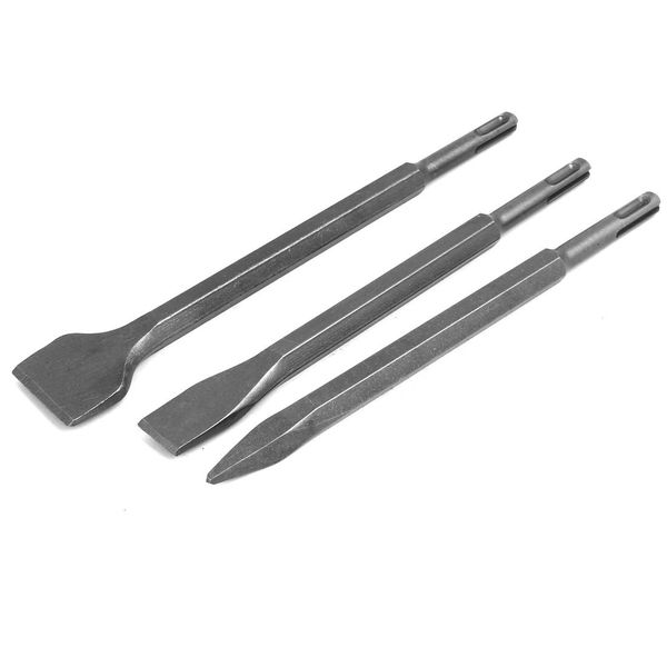 Chrome Steel Round SDS Plus Shank Flat and Point Bit Chisel 3 in 1