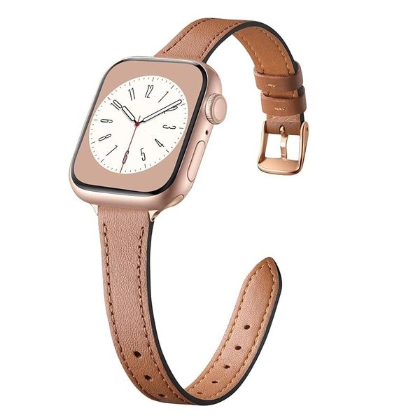 Slim Leather Strap Compatible with Apple Watch Series 41mm 40mm 38mm