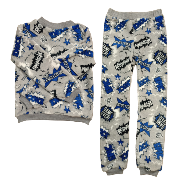 Boys Gamer Pyjama Set - Soft Mongolian Fleece