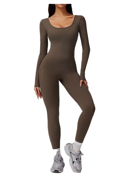 Backless Pockets Classic Bodycon Jumpsuit