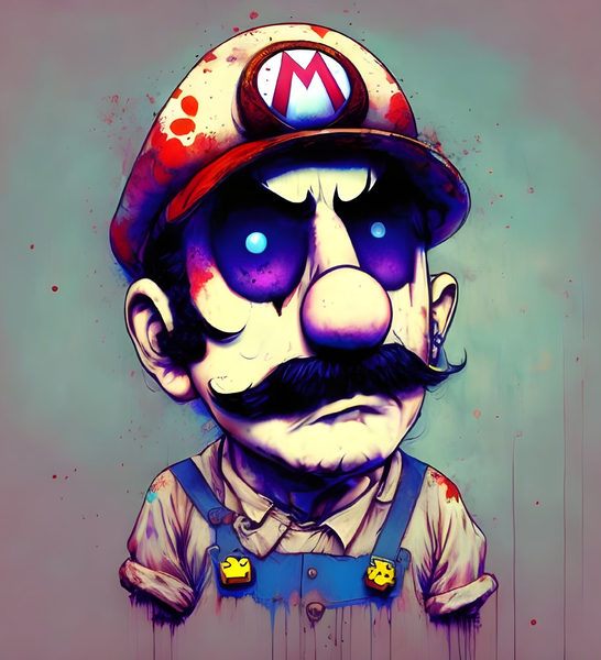 Canvas cm Home Decor Wall Art - Bllue Mario