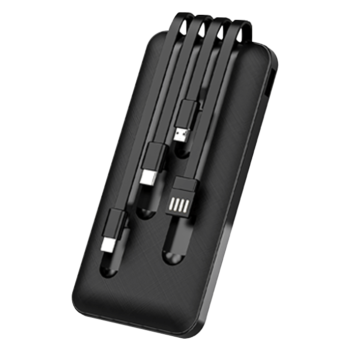 20000mAh Powerbank Portable 4 Output Built In Cable Power Bank Fast