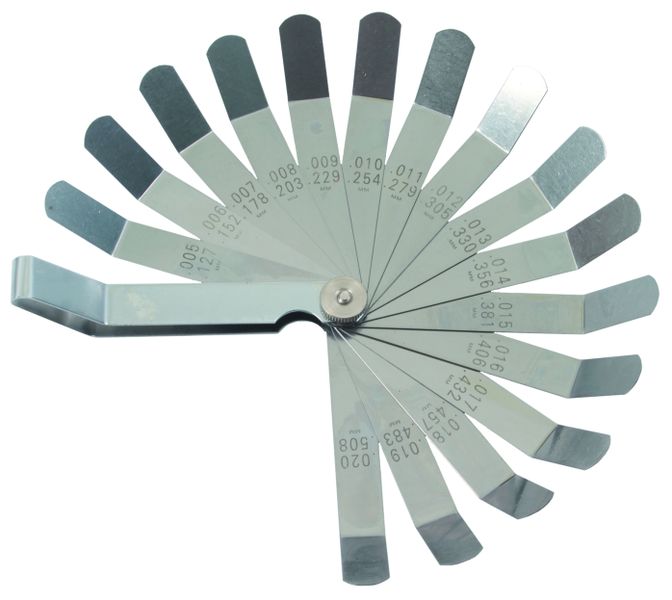 Bent Nose Feeler Guage - 16 Blade