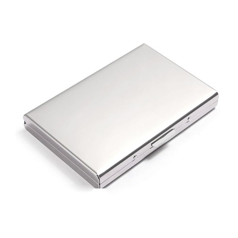 Anti-Theft Stainless Steel 6 Slot Card Holder - Mirror Silver