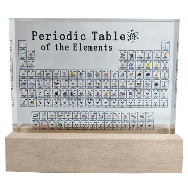 Decor Display Crystal Periodic Table With Picture of Elements - 15cm