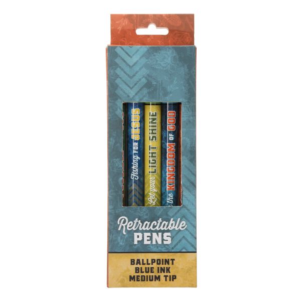 Ballpoint Pen Set - Life Is an Adventure with Jesus, Five-Pieces, Blue Ink