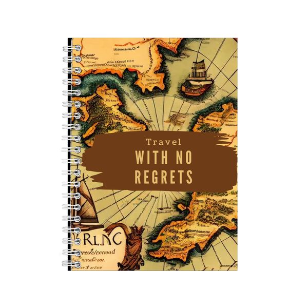 No Regrets A5 Notebook Spiral and Lined Travel Graphic Notepad Present 103
