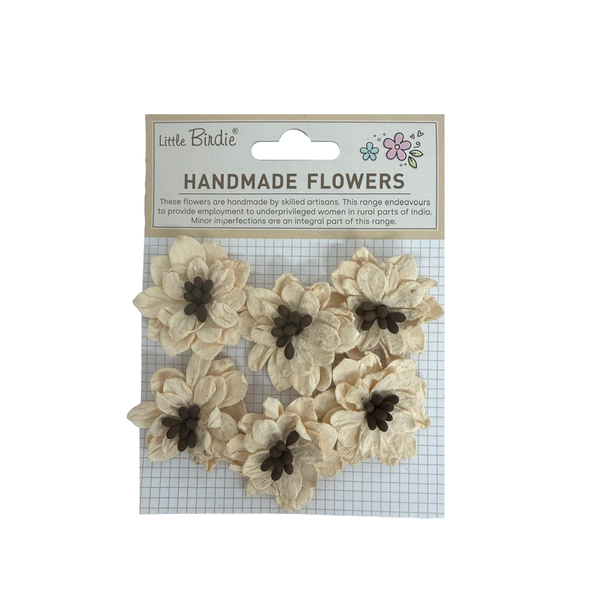 Little Birdie Handmade Flowers Phillip - Cream Tint 6pc