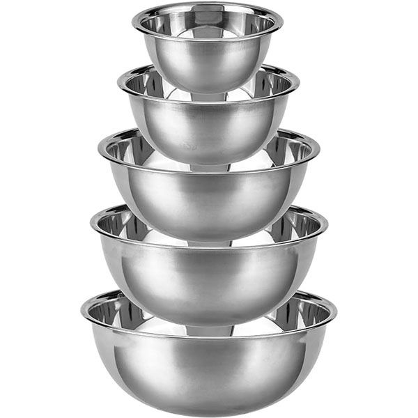 5-Piece Stainless Steel Mixing Bowls Set-Nesting,Dishwasher Safe (14-24 cm)