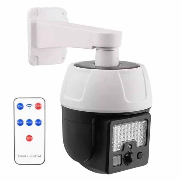 Premium White Solar Sensor Dummy Security Camera Wall Light with Remote