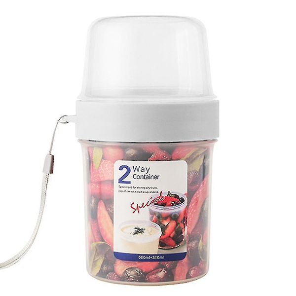 Portable Double-Layer Food Snack Storage Container 310ml+560ml