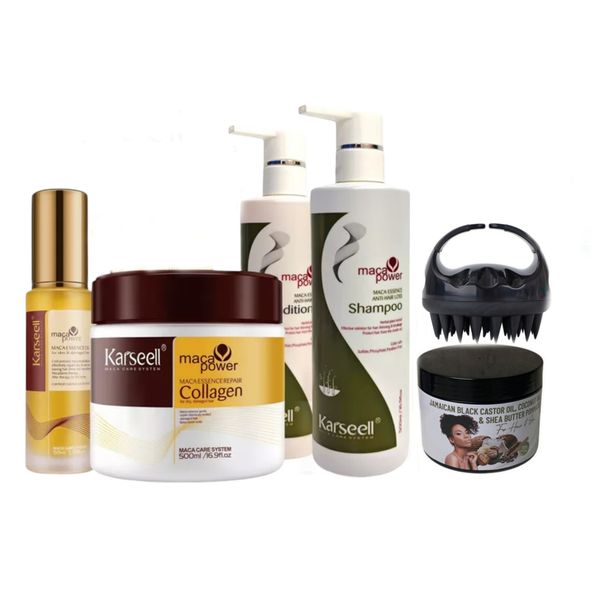 Karseell Maca Anti Hairloss Shampoo, Conditioner, Mask, Oil, Brush &amp; Butter
