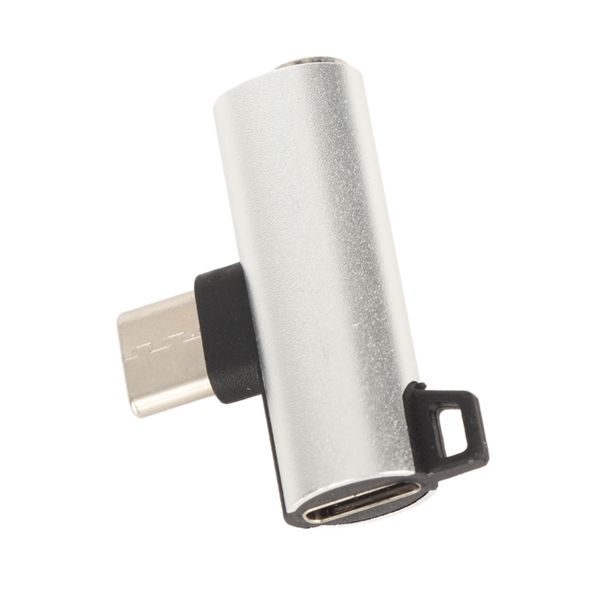 2-in-1 TypeC to 3.5mm Headphone Adapter with HIFI Audio &amp; PD Fast Charge (Silver)