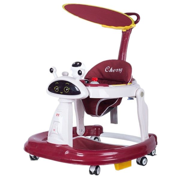 Baby's Folding Learning Walk Multi-Purpose Anti-Rollover Walker - Red
