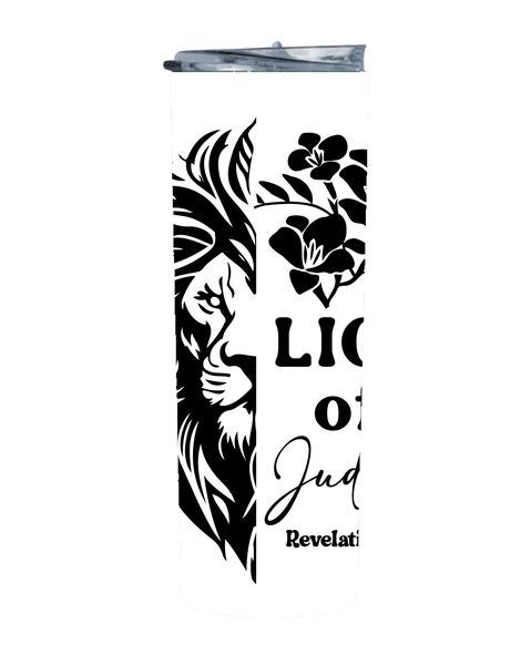 Lion Judah 20 Oz Straight Skinny Christian Tumbler 318
