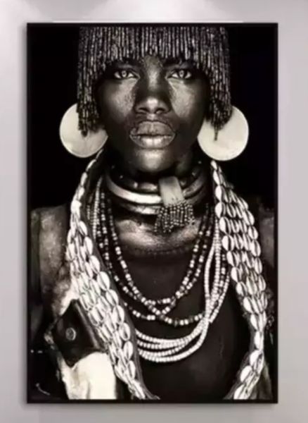 African Wall Art Primitive Tribal Women Canvas Painting