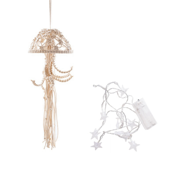 Boho Macrame Dream Catcher Handmade Woven With String Lights C