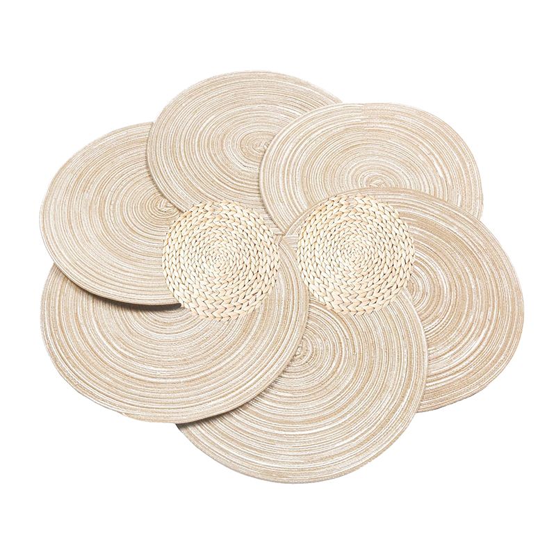 DHAO 6 Piece Set Round Table Mats Woven Braided Placemats | Shop Today ...