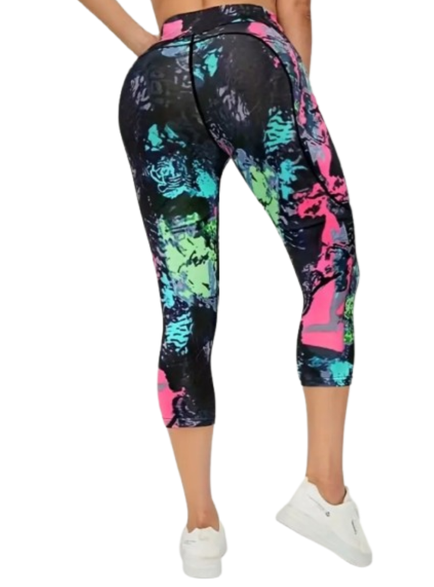 Capri Funky 3/4 Ladies Running/Sports Leggings with Pockets