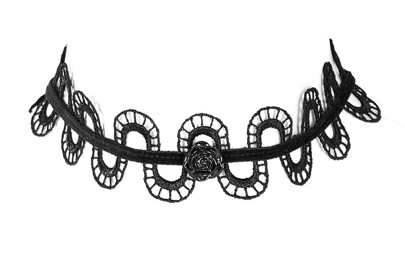PUNK RAVE Gothic Snake Shaped Lace Choker Necklace