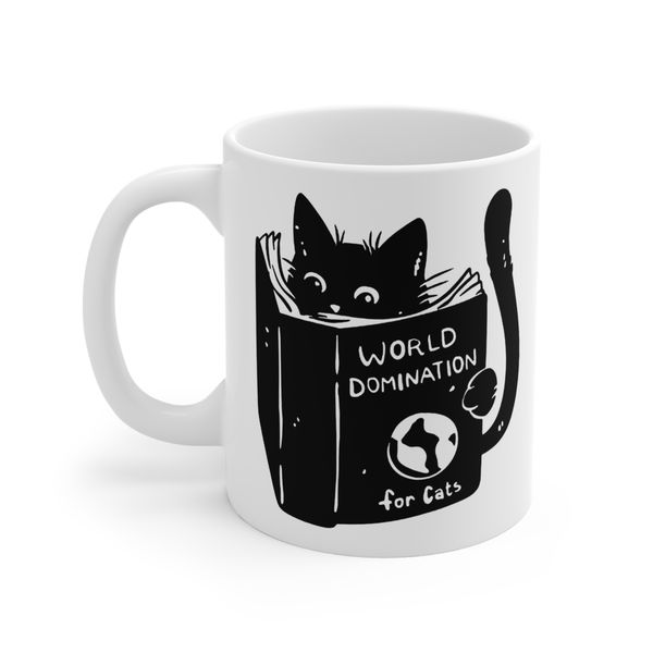 Puff Berry Funny Cat Mug - World Domination For Cats