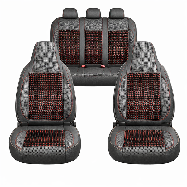 Wooden Beaded Car Seat - Full Cover, Natural