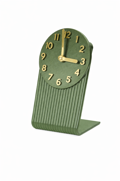 J P Evergreen Sculpt Desk Emerald Ridge Retro Clock Green