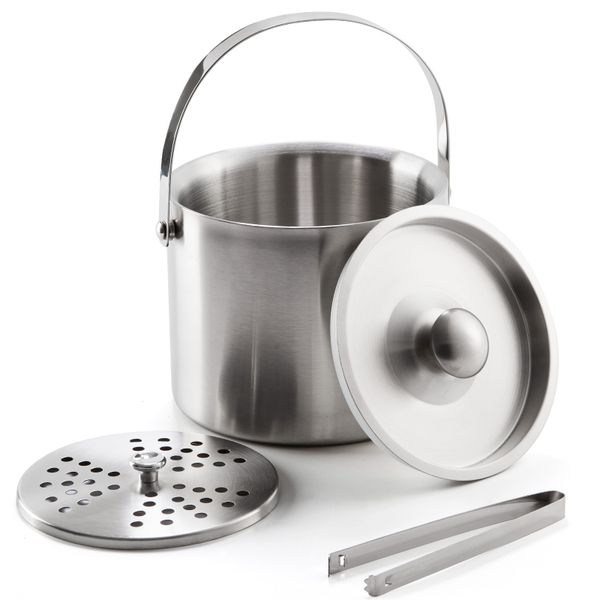 Chenshia 3L Braai &amp; Cocktail Double Walled Stainless Steel Ice Bucket