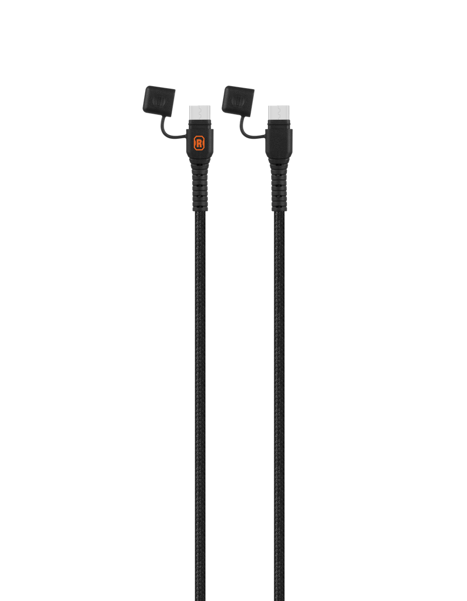 Rugged by volkano 1 2m type c to type c cable with water dust proof cap