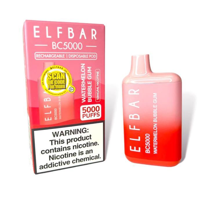 Elfbar BC5000 Watermelon Bubblegum | Disposseble vape | 50mg | Shop ...