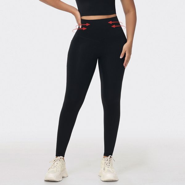 Women's Yoga Pants - High Waisted Tummy Control Leggings with Pocket