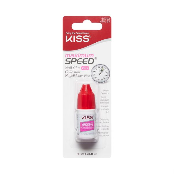 Kiss Maximum Speed Nail Glue Pink 3g