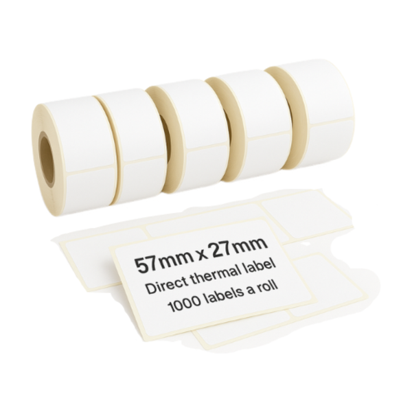 Thermal Label Barcode Label Sticker label - 57×25mm, 1000/Roll, 5 Rolls