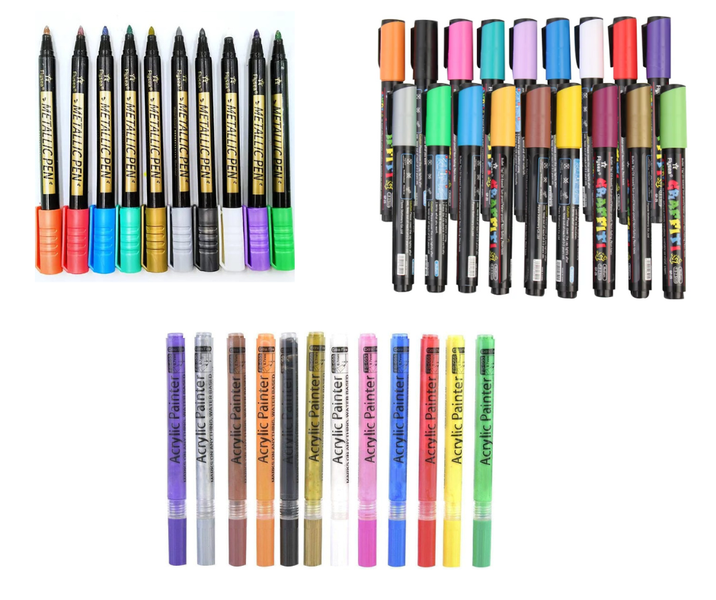 Acrylic Paint &amp; Metallic Makers 10/12/18 Set Arts&amp;Crafts Scrapbook 3 PCK