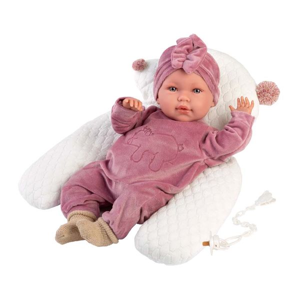 Llorens Baby Girl Doll with Crying Mechanism, Outfit &amp; Cushion: Mimi - 42cm