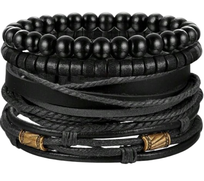Mens Black Multi-layer Bracelet