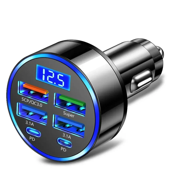 IPSTYLE Car Charger Fast Charge 1 to 6 Car Cigarette Lighter Plug