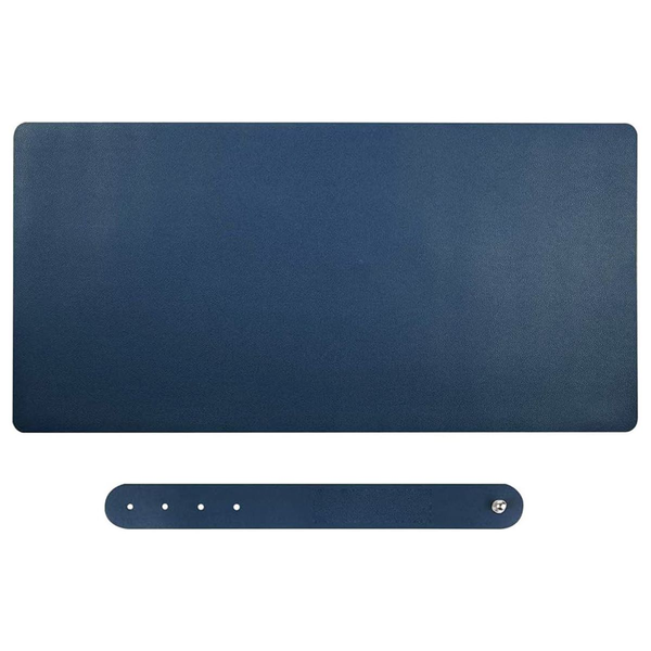 Large Pu Leather Mouse Pad Desktop Anti-Slip Mouse Pad - Blue