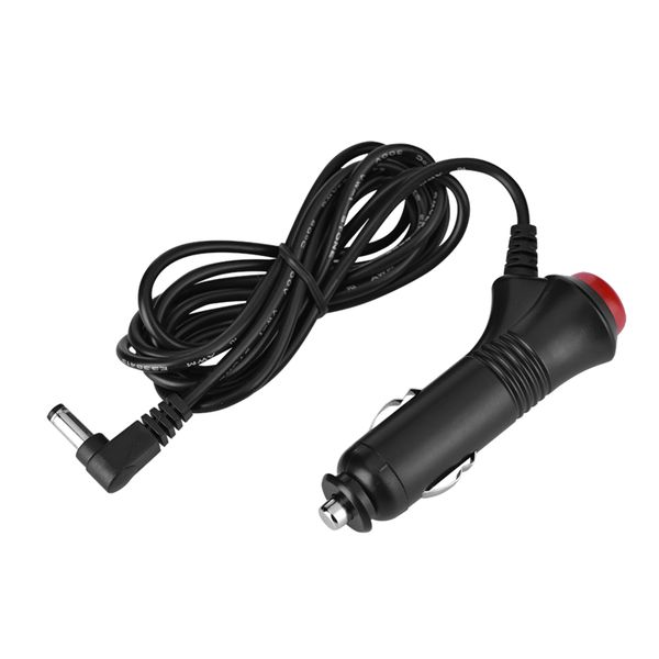 12V Car Cigarette Lighter Charger with 5.5 x 2.1mm Plug, Cable, and Switch