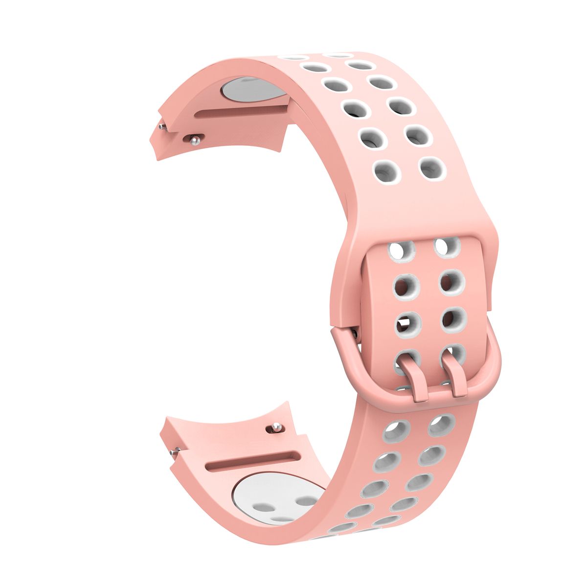 Silicone Sports Strap For Samsung Galaxy Watch 4/5/6 -Pink & white ...