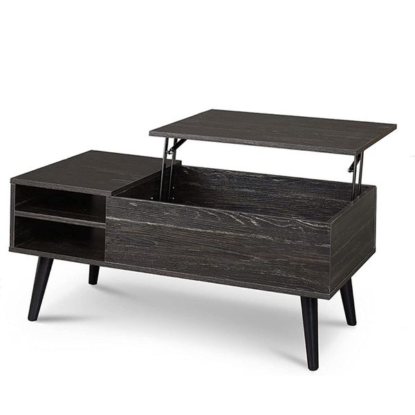 Lift Top Coffee Table Living Room Hidden Compartment and Adjustable Shelf