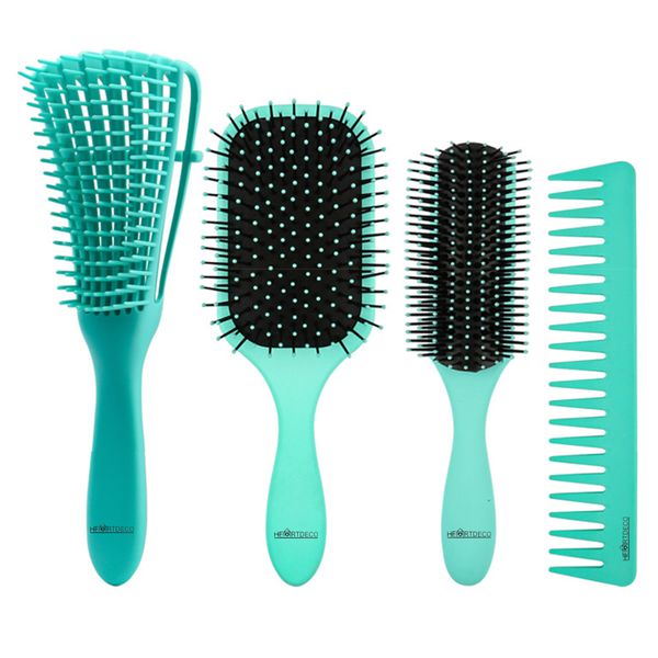 Detangling Paddle Hair Brush, Blow Dry Styling Comb 4-Piece Set