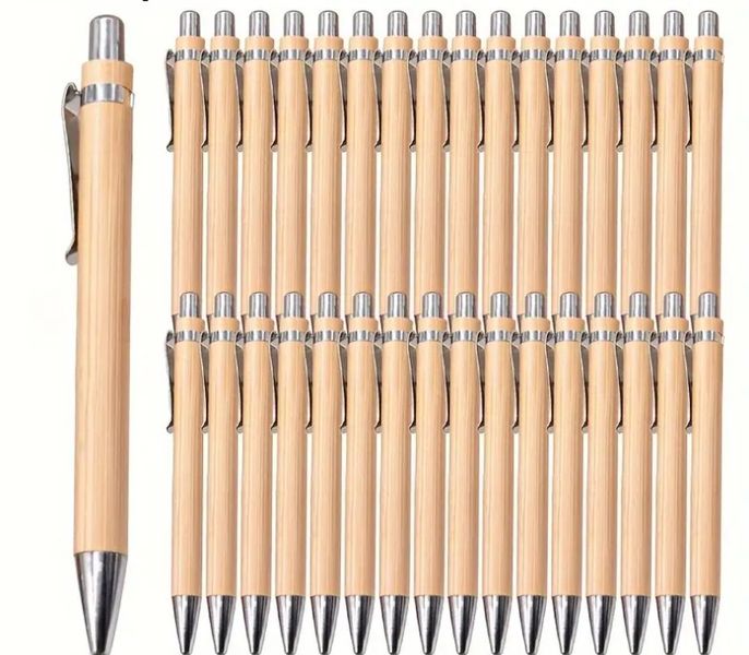 50pc High Quality Bamboo Ballpoint Pens