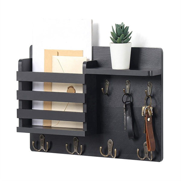 Key and Mail Holder for Wall Mail Organizer Wall Mount with Hooks B