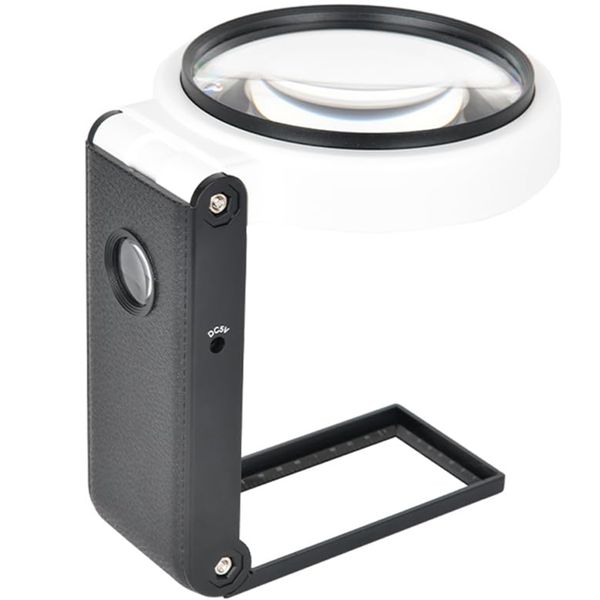 Magnifying Glass with Light and Stand 3.5X 25X Handheld Lighted Magnifier