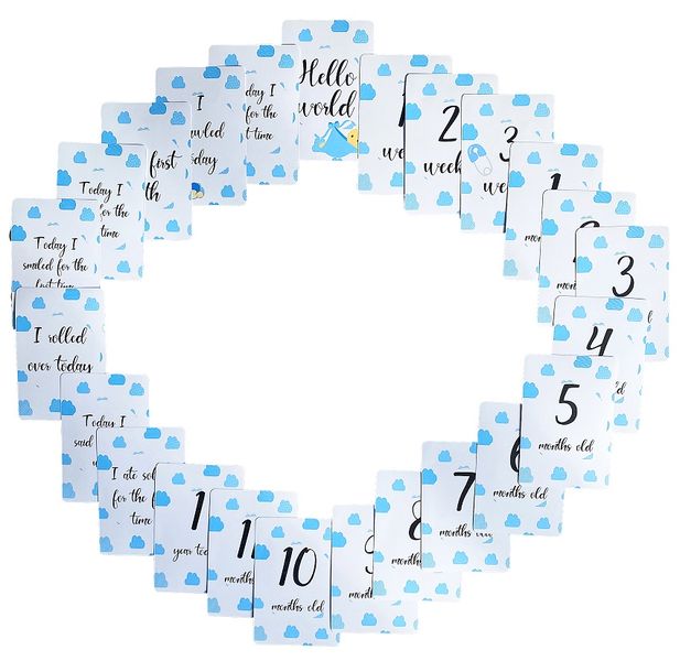 Milestone Cards - Clouds Design