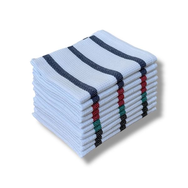 Soft Touch V Drill Honeycomb 100% Cotton Dishcloth - 45 x 70 cm(Pack of 10)