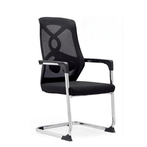 Black Visitors Chair with Metal Frame