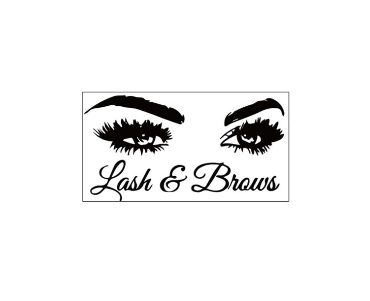 Black Vinyl Lash and Brows Decal Wall Art for Beauty Salon Brow Studio